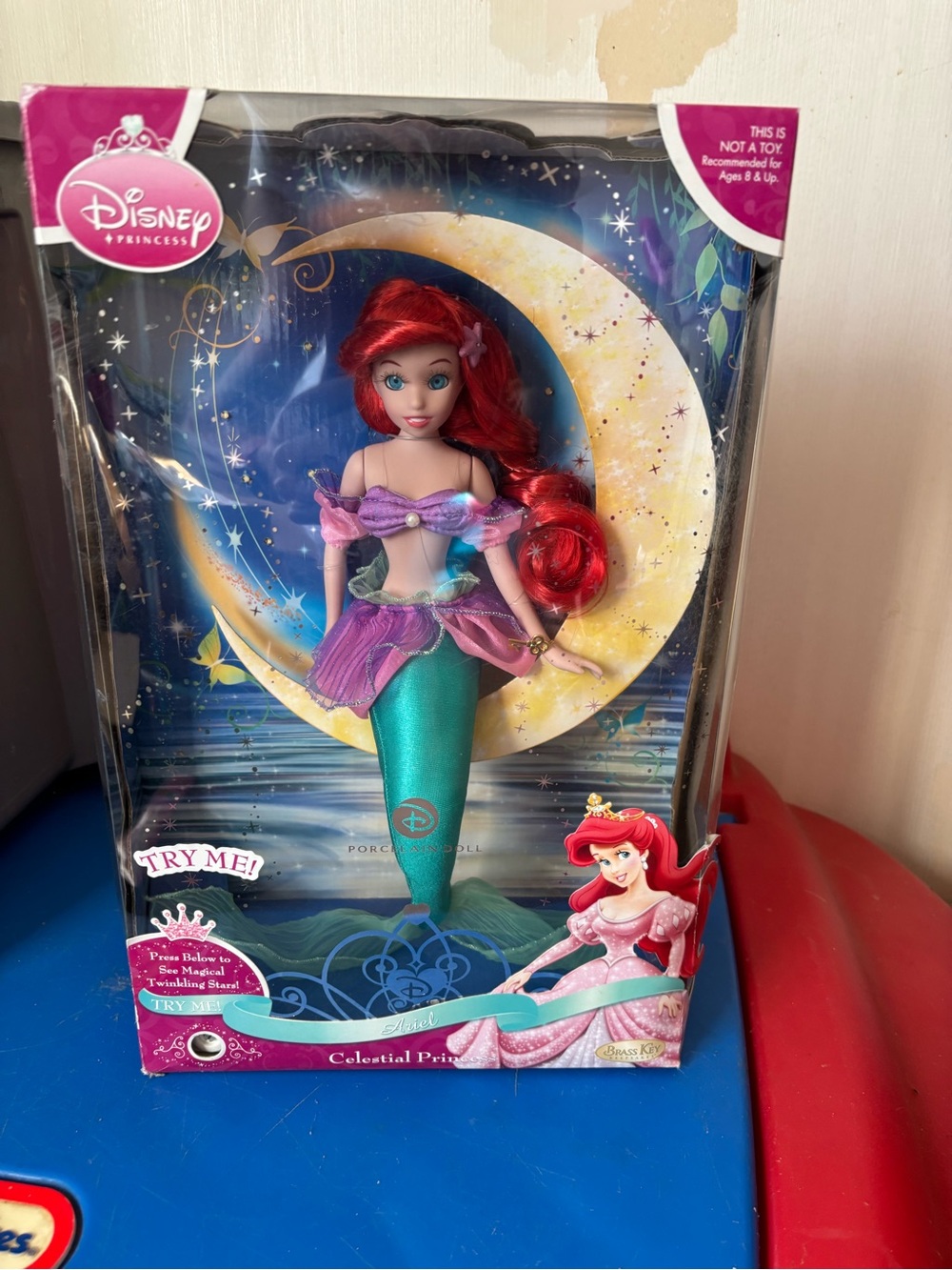 Disney Ariel Celestial Princess Doll - Red Hair, Teal Tail, Purple Pink Accents